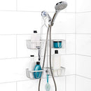 Zenna Home Adjustable Hanging Shower Caddy Handheld Hose - Satin Chrome - Brand New