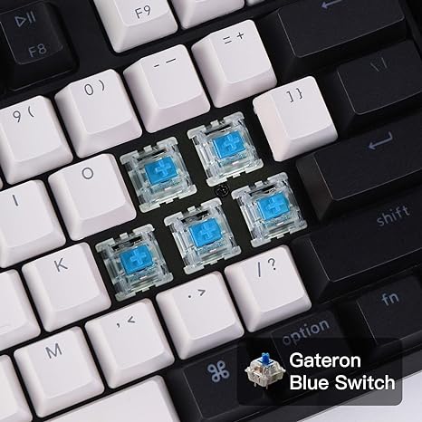 Keychron C1 Mac Layout Mechanical Key Gateron G Pro Blue Switch - Black/White Like New