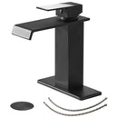 BWE BLACK BATHROOM FAUCET MODERN WATERFALL MATTE BLACK BWE-6004 - BLACK - Like New