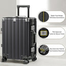 ANYZIP CARRY ON LUGGAGE ALUMINUM FRAME SUITCASE WHEELS 20" - BLACK - Brand New