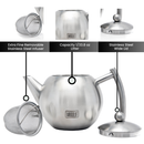 VENOLY STAINLESS STEEL TEA POT 1 LITER - STAINLESS - Like New