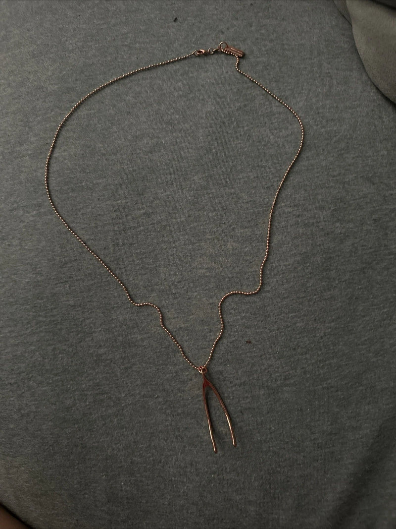 MARC JACOBS RARE WISHBONE NECKLACE, 17" - ROSE GOLD - Like New