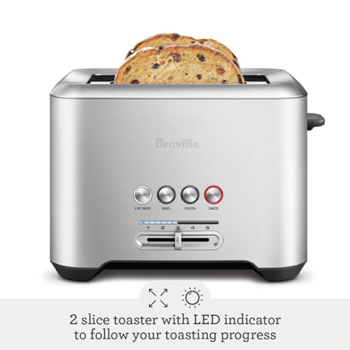 BREVILLA BIT MORE TOASTER 2 SLICE BTA70XL - BRUSHED STAINLESS STEEL - Like New