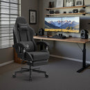 DOWINX FABRIC GAMING CHAIR MASSAGE LUMBAR SUPPORT ERGONOMIC OFFICE CHAIR - BLACK - Like New