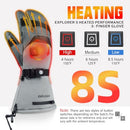 MOUNT TEC EXPLORER 5 MENS WOMENS BATTERY HEATED GLOVES 3-FINGER MITTEN XS - GRAY - Like New