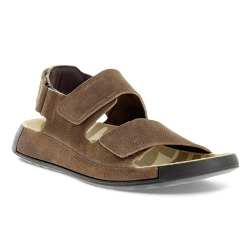50094402482 ECCO MEN'S COZMO THREE BAND ANKLE SANDAL SIZE 11.5 COCOA BROWN - Like New
