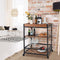 CharaVector Solid Wood Bar Serving Rolling Kitchen Storage Cart - Scratch & Dent