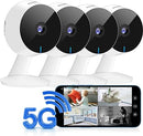 LaView 5G 2.4GHz Security Cameras 4pcs Indoor 1080P Wi-Fi - WHITE Like New