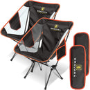 GRAVARA HEAVY DUTY CAMPING CHAIRS (2 PACK) CC-001 - ORANGE/BLACK Like New