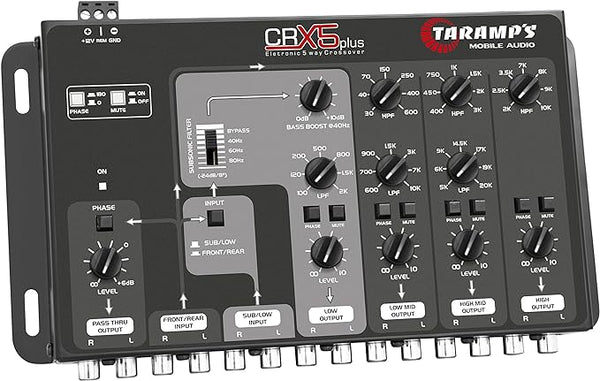 TARAMPS AUDIO CROSSOVER PLUS 5-WAY AUTOMOTIVE SOUND CRX5 - BLACK - Like New