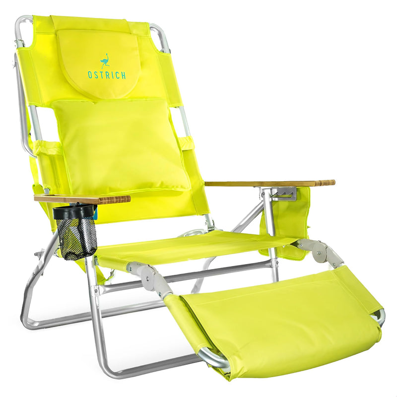 OSTRICH DELUXE 3 IN 1 BEACH CHAIR WITH FACE OPENING - PORTABLE - GREEN - Like New
