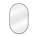 XRAMFY 17IN. W X 30IN. H OVAL CLASSIC ALUMINUM ALLOY FRAMED WALL MIRROR - BLACK - Like New