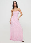 PRINCESS POLLY WOMEN'S SOUTH OF FRANCE MAXI DRESS - SIZE: WOMEN 8 (PINK) - Like New