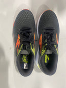 BROOKS GHOST 16 MENS RUNNING SHOES/ WIDE - SIZE: 9.5W - BLACK/MANDARIN RED/GREEN - Like New