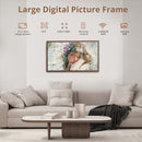 DRAGON TOUCH LARGE DIGITAL PICTURE FRAME 21.5" WIFI PHOTO FRAME 32GB - WALNUT - Like New