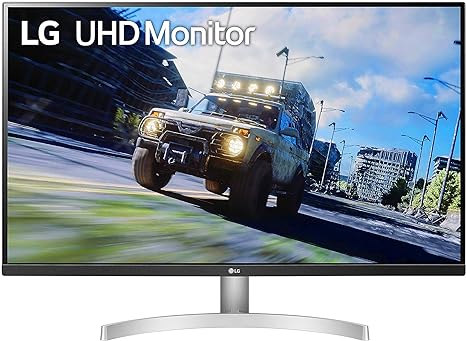 LG Monitor 32" UHD AMD FreeSync Built-in Speakers 32UN500-W - Silver/White Like New