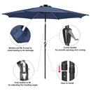 YESCOM 9FT SOLAR POWERED PATIO UMBRELLA WITH TILT AND CRANK - BLUE - Like New