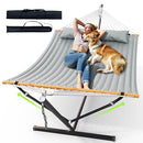 ANAGOO DOUBLE HAMMOCK WITH STAND 500LBS HEAVY DUTY OUTDOOR GRAY - DARK/GRAY - Like New