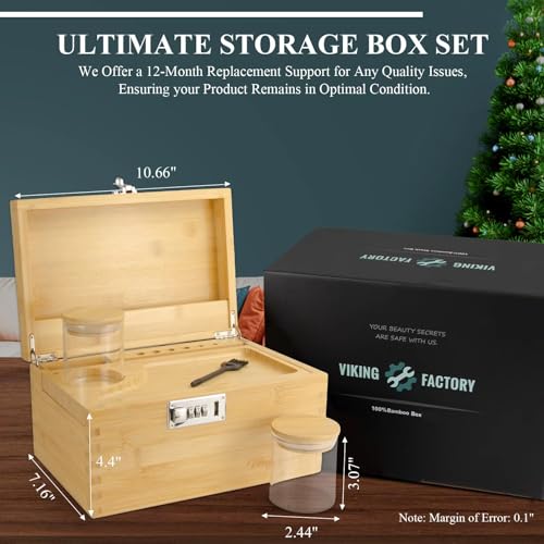 VIKING FACTORY LARGE BAMBOO BOX TRAY SET BUNDLE, 2 PACK - BAMBOO - Like New