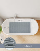 PADOOR Bathtub-Mat Non Slip with Suction Cups and Drain Holes (14"x27" Gray) - Brand New