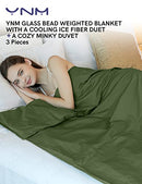 YnM Weighted Blanket & Duvet Cover Hot Cold Set 3 Pieces Teddy Bear Velvet - Brand New