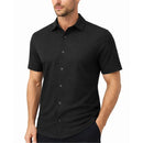 JAMES TAILOR MEN'S SHORT SLEEVE KNIT BUTTON DOWN SHIRT - SIZE: MEN L - BLACK - Like New