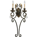 Quorum 5357-2-44 Crystal Accents Two Light Wall Mount - Toasted Sienna - Brand New