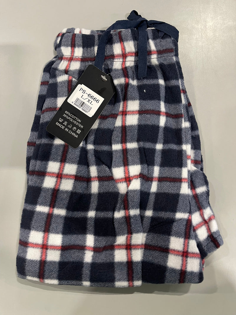 YUNA PAJAMA PANTS WOMENS MULTI PLAID MICROFLEECE SUPER - L/XL - BLACK/RED/WHITE - Brand New