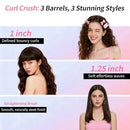 DYHOO 3 in 1 CURLER SET 1"&1.25" BARRELS STRAIGHTENING BRUSH 3 TEMP - PINK - Like New