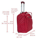 ROCKLAND MELROSE UPRIGHT WHEELED UNDERSEATER CARRY ON LUGGAGE 15" BF31-RED - RED - Brand New