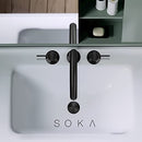 SOKA 8-16" WIDESPREAD BATHROOM FAUCET 2 HANDLES MATTE BLACK SK1B002PA - Like New