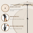 ABBA PATIO OUTDOOR 11-FT. CENTER POLE PATIO UMBRELLA W/ 8 RIBS, BEIGE - Brand New