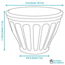 Sunnydaze Charlotte 16" Outdoor Double-Walled Polyresin Planter Set of 2 Brown - Brand New