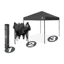 E-Z UP Ambassador Instant Pop Up Canopy Tent, 10' x 10', Roller Bag, Steel Gray - Like New