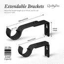 AAZHAN CURTAIN ROD BRACKET METAL ROD HOLD 1" WALL ROD, 2 PCS, 2 PCS - BLACK - Like New
