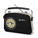 ByronStatics AM FM Radio, Small Vintage/Retro, 4Way Power, AM66 - Black - Like New
