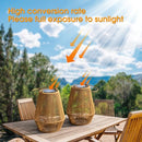 KAGOLING SOLAR LANTERNS OUTDOOR WATERPROOF HANGING SOLAR 2 PACK - WOOD - Like New