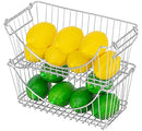 Smart Design Stacking Baskets Organizer Medium Steel (12.63 x 5.5 Inch) [2 Pack] - Brand New