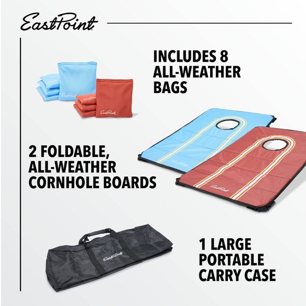 EASTPOINT PORTABLE CORNHOLE- RED AND BLUE - Like New
