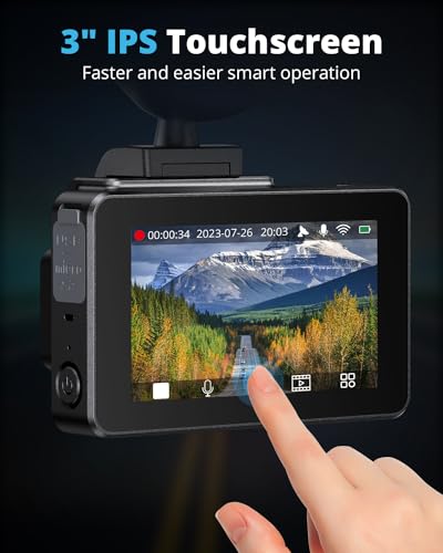 4K Dash Cam Front and Rear, GD10 Upgraded Version 3" IPS Touchscreen Dash Camera - Like New