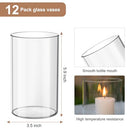 Devilfire 12 Inches Tall (30 cm) Clear Glass Cylinder vases (12 Pack-12 Inches) - Brand New