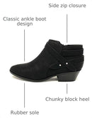 SODA SWEETEN WOMEN'S FASHION ANKLE BOOTIE HEEL SIZE: WOMEN 8 BLACK SWEETEN - Like New