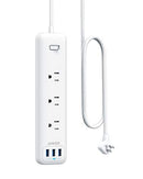 ANKER POWER STRIP WITH USB 3-OUTLET 3 POWERIQ USB POWERSTRIP A9131 - WHITE Like New