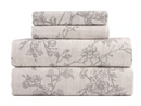 KATHY IRELAND HOME 100% TURKISH COTTON FLANNEL TOILE SHEET SET, QUEEN - GRAY - Like New