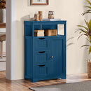 Yaheetech Bathroom Floor Cabinet Wooden Storage Multiple Tiers - Navy Blue - Brand New