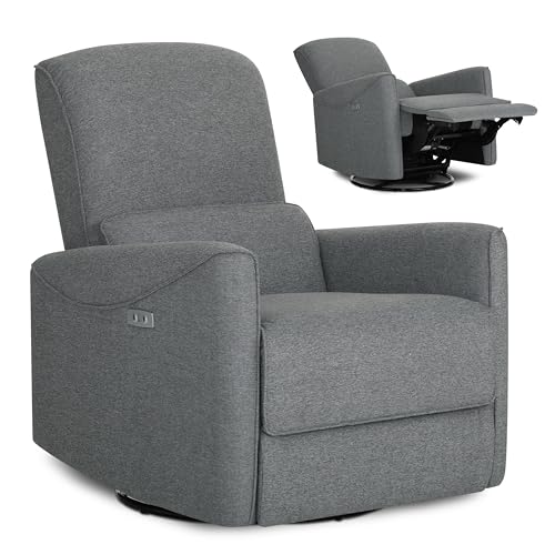 Evolur Belmont Nursery Glider Chair with Massager in Cosmic Grey - Like New