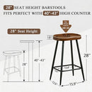 Bar Stools Set of 4 Modern 28" Bar Height Stools Brown Faux Leather Backless - Like New