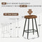 Bar Stools Set of 4 Modern 28" Bar Height Stools Brown Faux Leather Backless - Like New