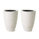 Glitzhome Oversized Flower Pots Drainage Hole 19" H Faux Ceramic Set of 2 White - Like New