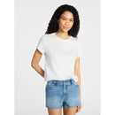 NO BOUNDARIES CROPPED COTTON TEE WITH SHORT SLEEVES, WOMEN’S SIZE MEDIUM - GRAY - Brand New